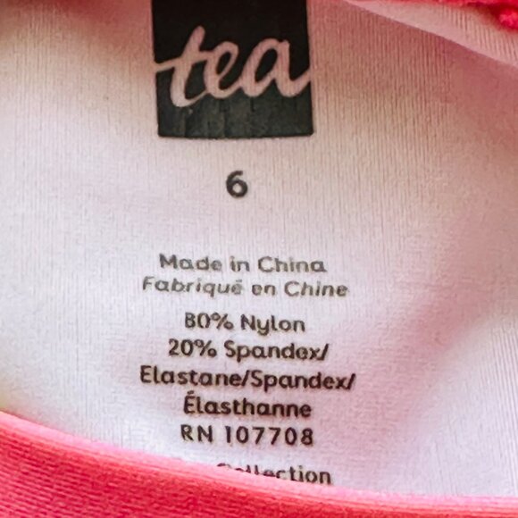 Tea Collection Girl's Rash Guard Swim Top Size 6 - Picture 3 of 3
